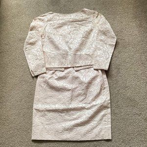 A La Mode Vintage Blush Pink Embroidered Jacket Skirt Set Petite XS